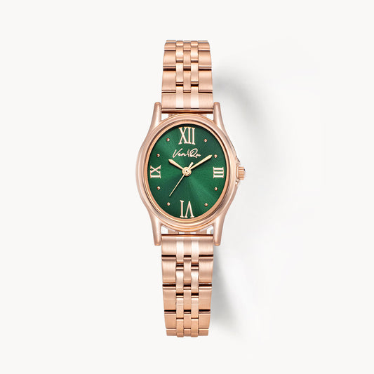 Ven & Qu GEM Metal 1950C Rosegold/Emerald BenQ Watch Women's
