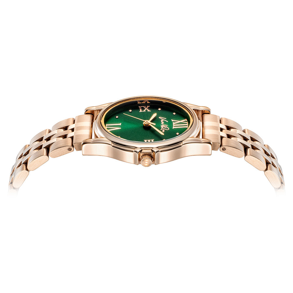 Ven & Qu GEM Metal 1950C Rosegold/Emerald ベンキュー 腕時計 レディース