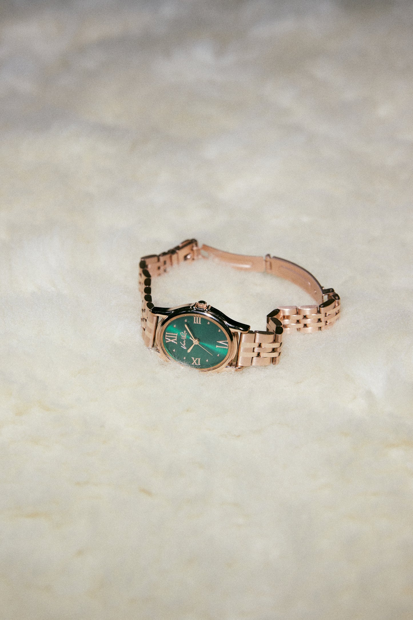 Ven & Qu GEM Metal 1950C Rosegold/Emerald ベンキュー 腕時計 レディース