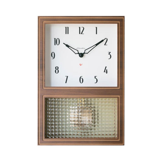 CHAMBRE GLASS PENDULUM CLOCK EL STYLE WALNUT CH-063WN シャンブル 壁掛け時計