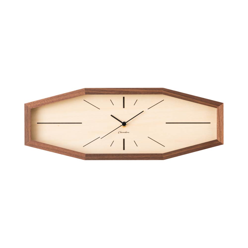 CHAMBRE LINE CLOCK WALNUT CH-060WN 電波時計