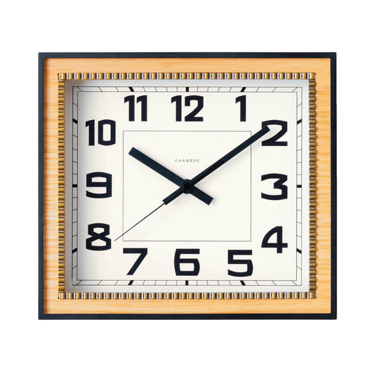 CHAMBRE BRASS RECTANGLE CLOCK OAK CH-053OA シャンブル 壁掛け時計