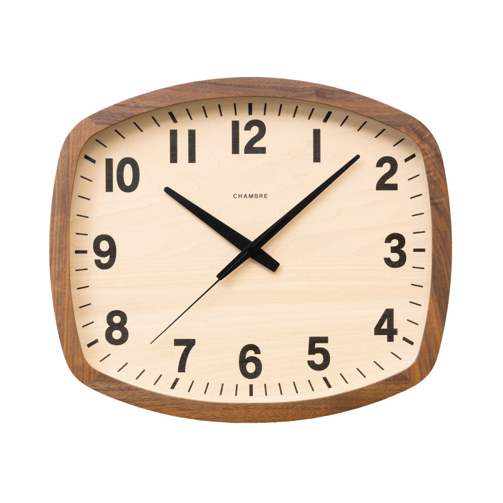CHAMBRE R-SQUARE CLOCK WALNUT CH-028WN 電波時計