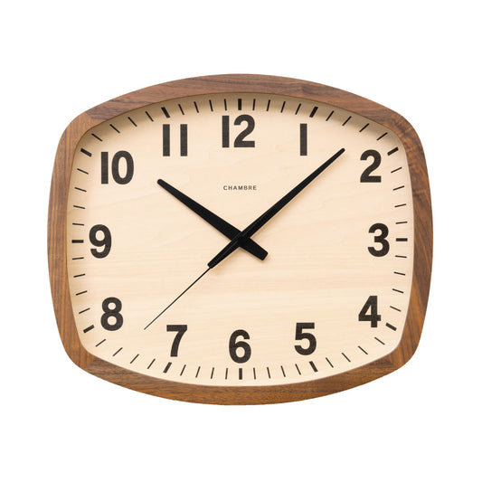 CHAMBRE R-SQUARE CLOCK WALNUT CH-028WN 電波時計 シャンブル 壁掛け時計