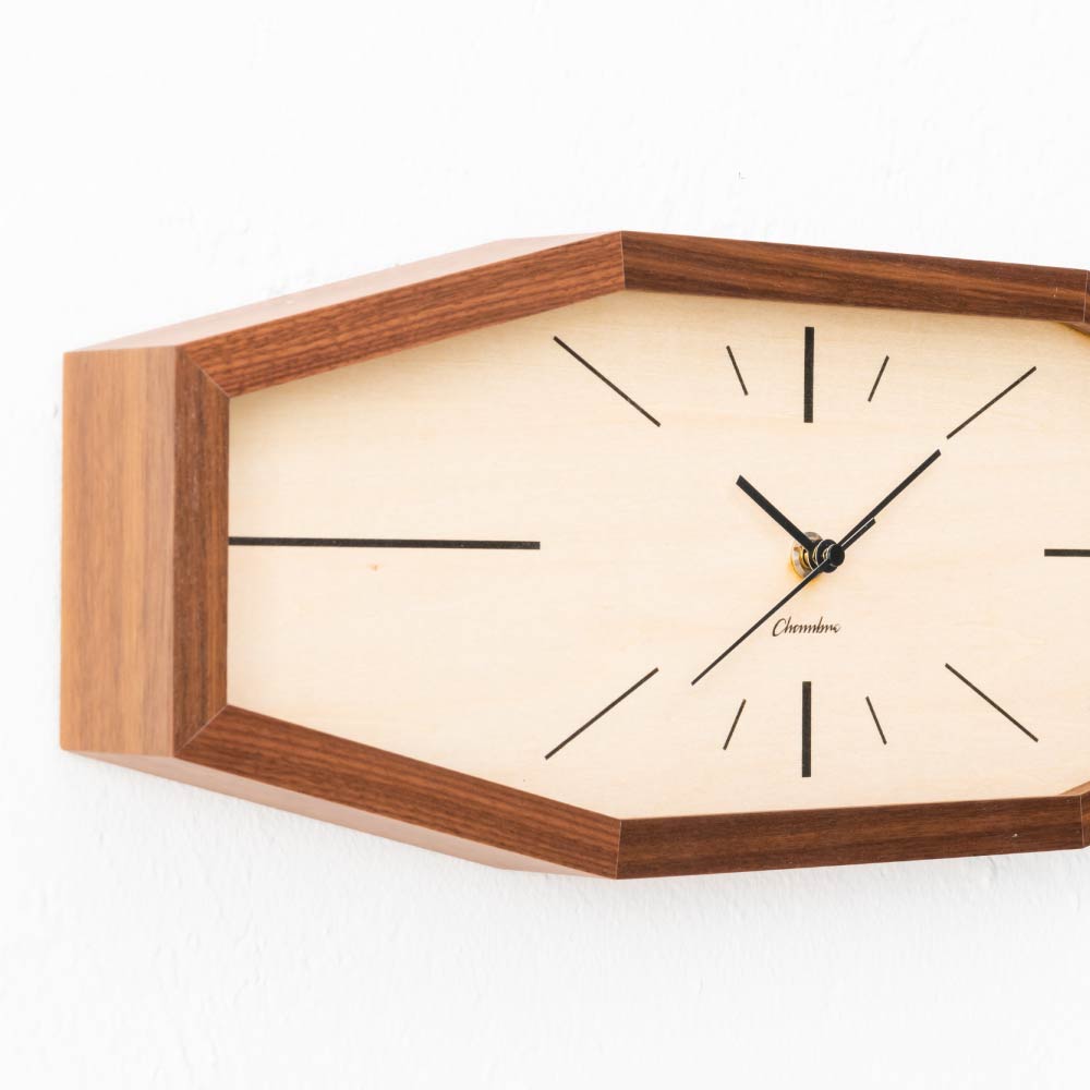 CHAMBRE LINE CLOCK WALNUT CH-060WN 電波時計