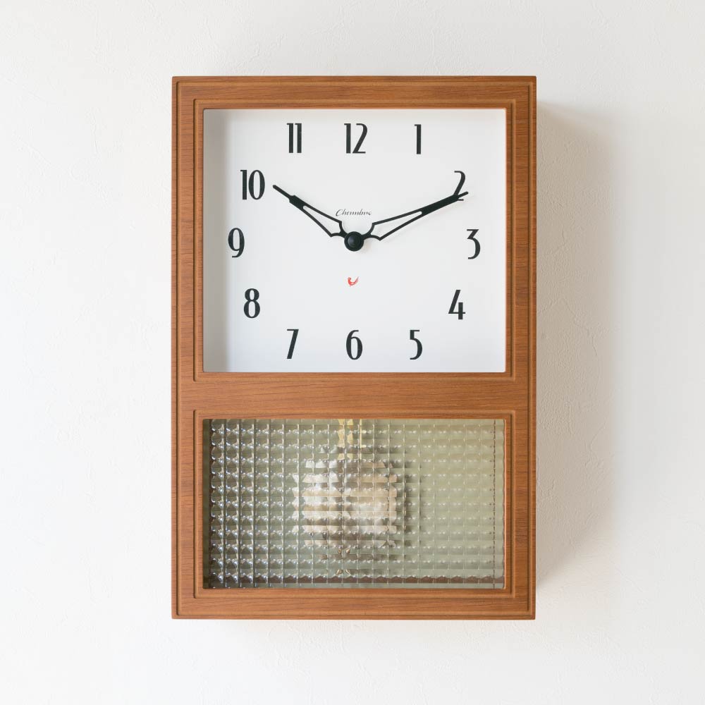 CHAMBRE GLASS PENDULUM CLOCK EL STYLE CAFE BROWN CH-063CB シャンブル 壁掛け時計