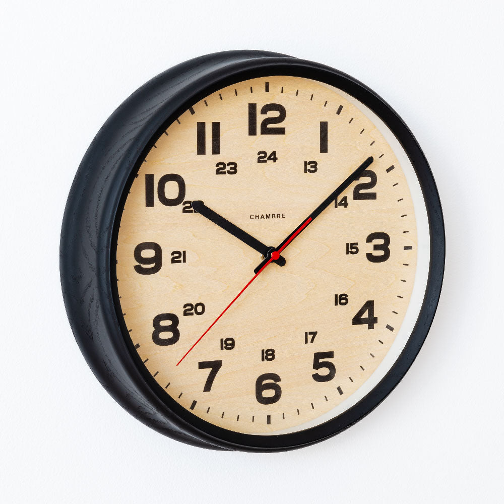 CHAMBRE BRAM CLOCK BLACK CH-050BK 電波時計 シャンブル 壁掛け時計