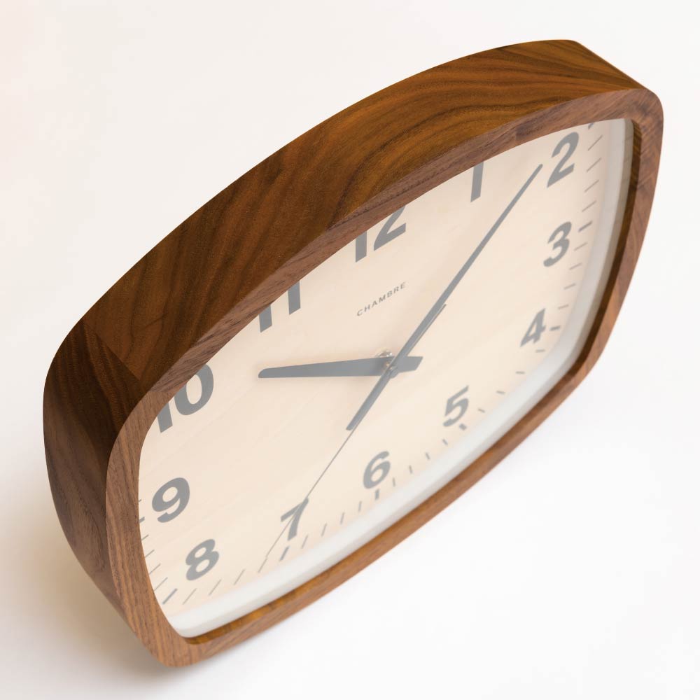 CHAMBRE R-SQUARE CLOCK WALNUT CH-028WN 電波時計
