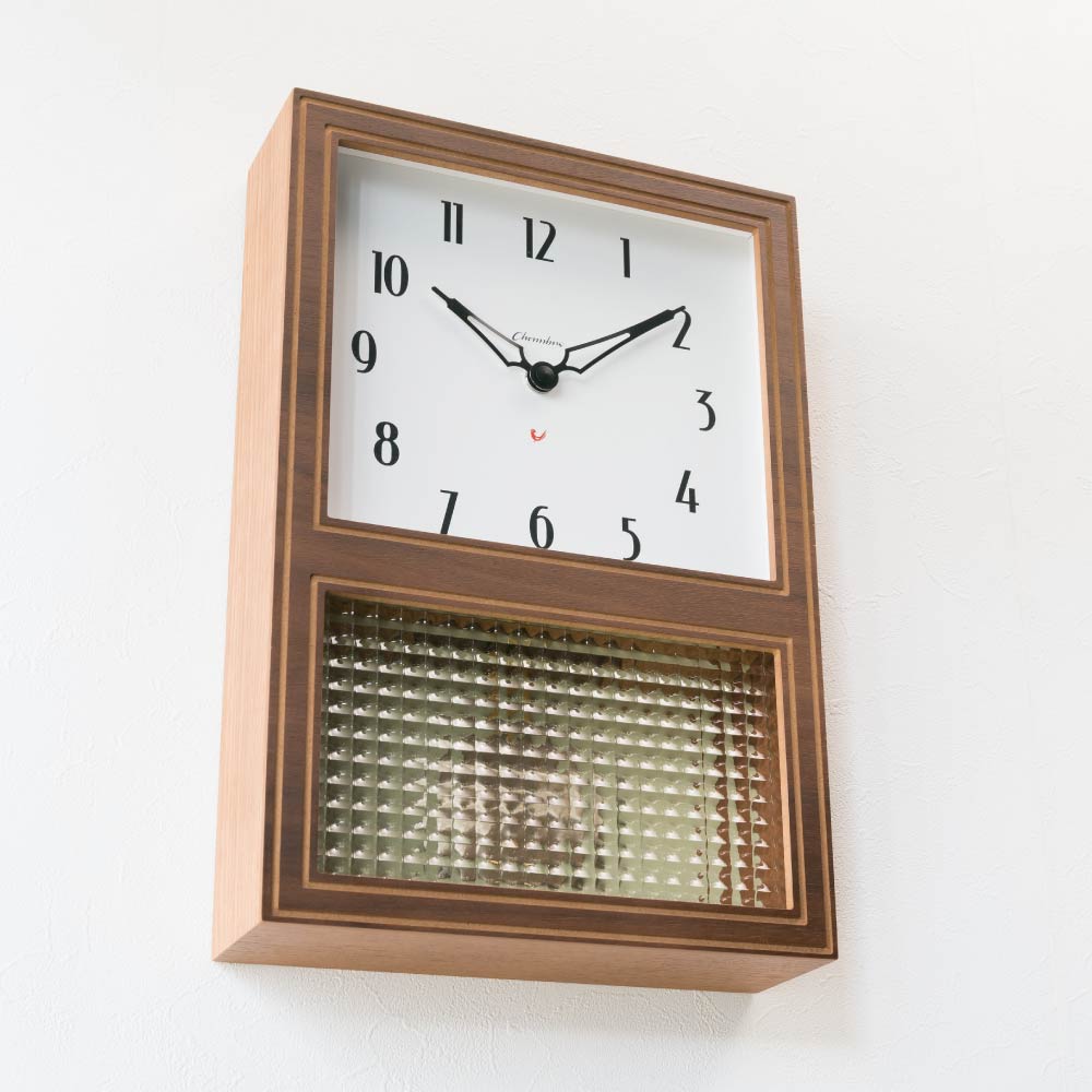 CHAMBRE GLASS PENDULUM CLOCK EL STYLE WALNUT CH-063WN シャンブル 壁掛け時計