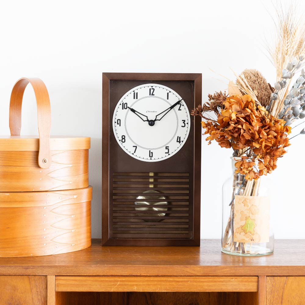 CHAMBRE LATTICE PENDULUM CLOCK DARK BROWN CH-058DB