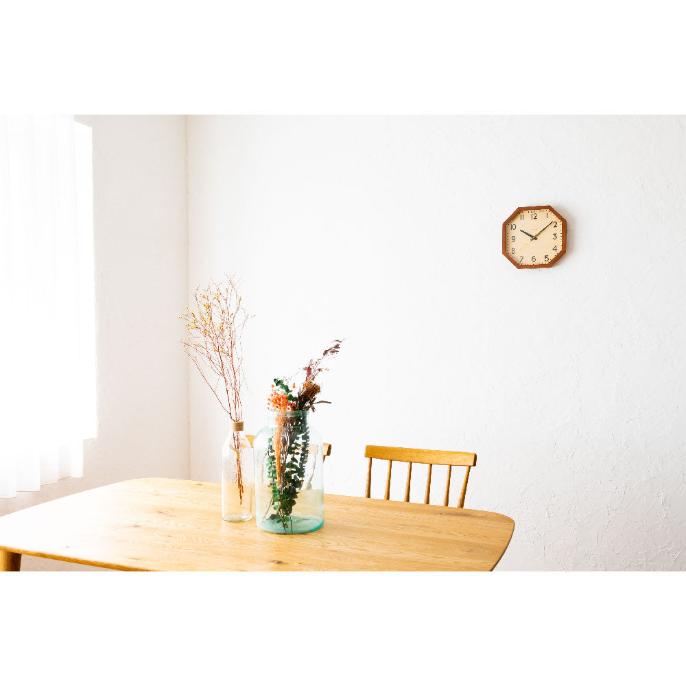 CHAMBRE OCTAGON CLOCK BROWN CH-054BR シャンブル 壁掛け時計