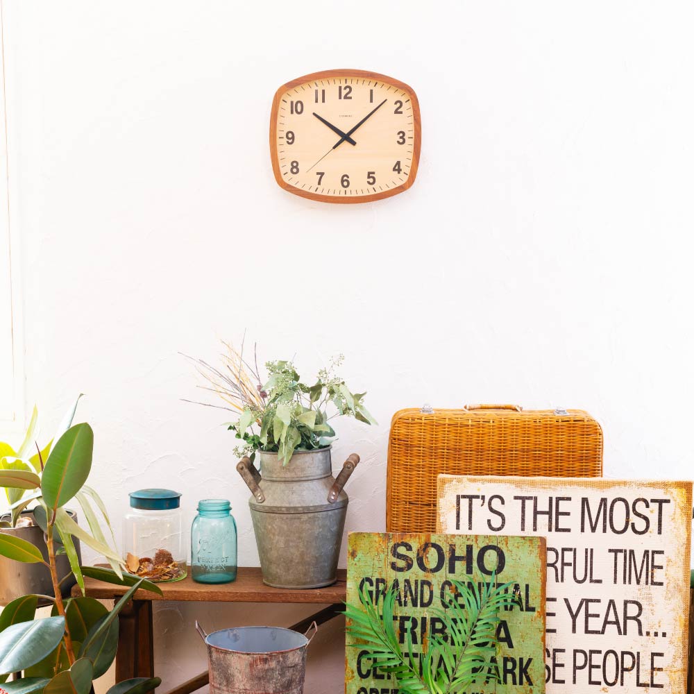 CHAMBRE R-SQUARE CLOCK WALNUT CH-028WN 電波時計