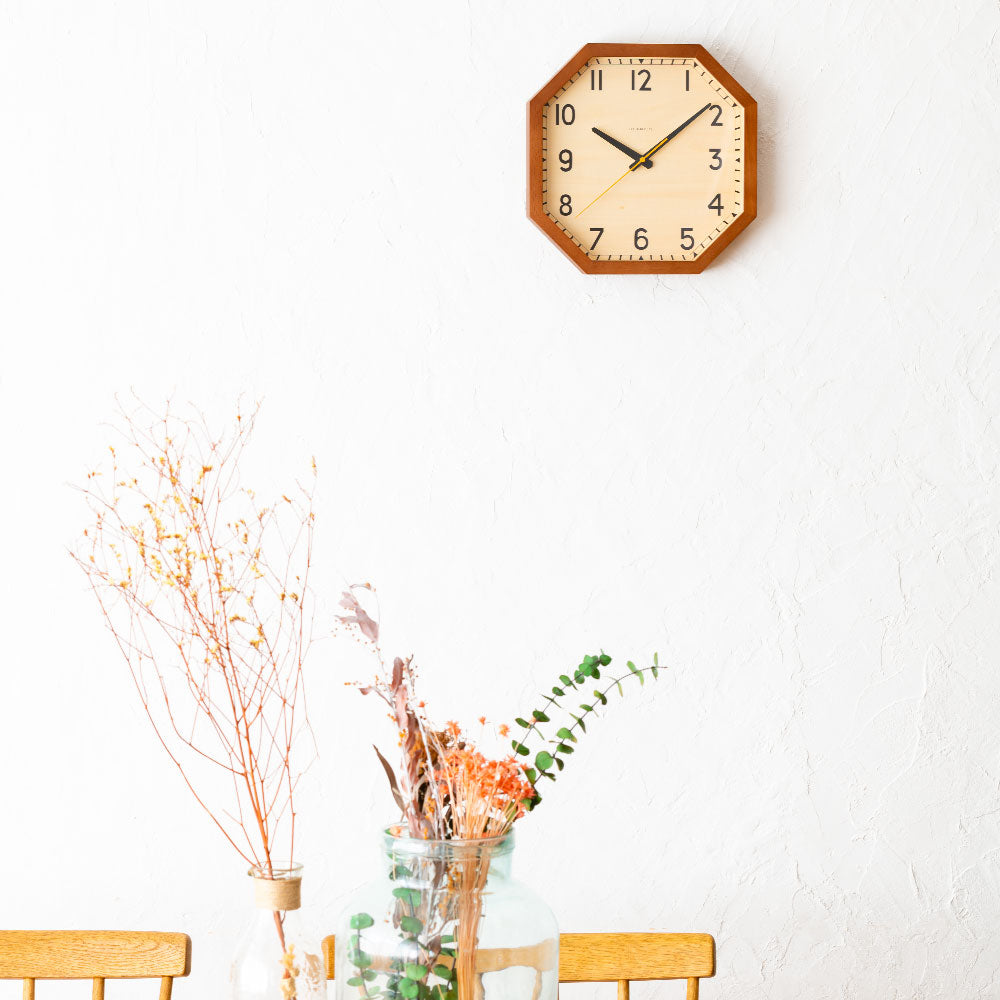 CHAMBRE OCTAGON CLOCK BROWN CH-054BR シャンブル 壁掛け時計