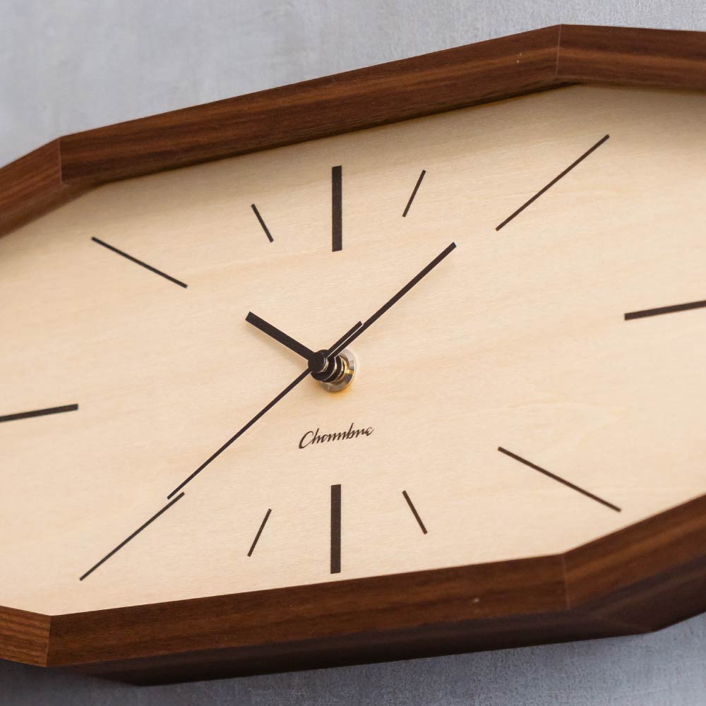 CHAMBRE LINE CLOCK WALNUT CH-060WN 電波時計