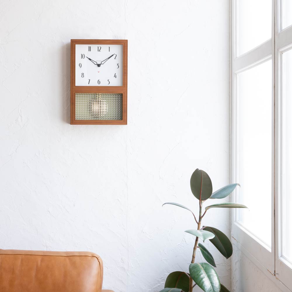 CHAMBRE GLASS PENDULUM CLOCK EL STYLE CAFE BROWN CH-063CB シャンブル 壁掛け時計