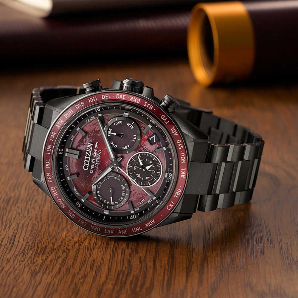 ＜2026年2月26日発売＞CITIZEN ATTESA ACT Line Shades of Red CC4077-71Z 世界限定1,800本 ブラックチタンシリーズ シチズン アテッサ