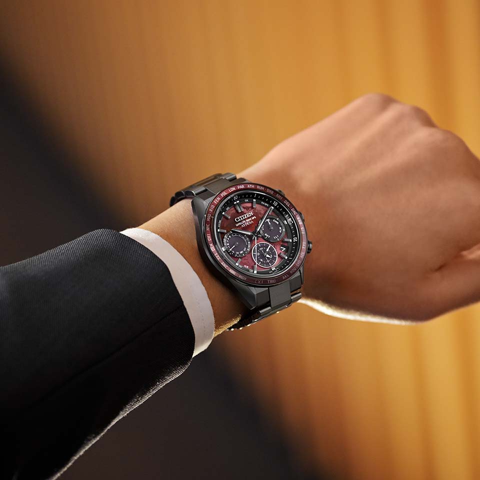 ＜2026年2月26日発売＞CITIZEN ATTESA ACT Line Shades of Red CC4077-71Z 世界限定1,800本 ブラックチタンシリーズ シチズン アテッサ