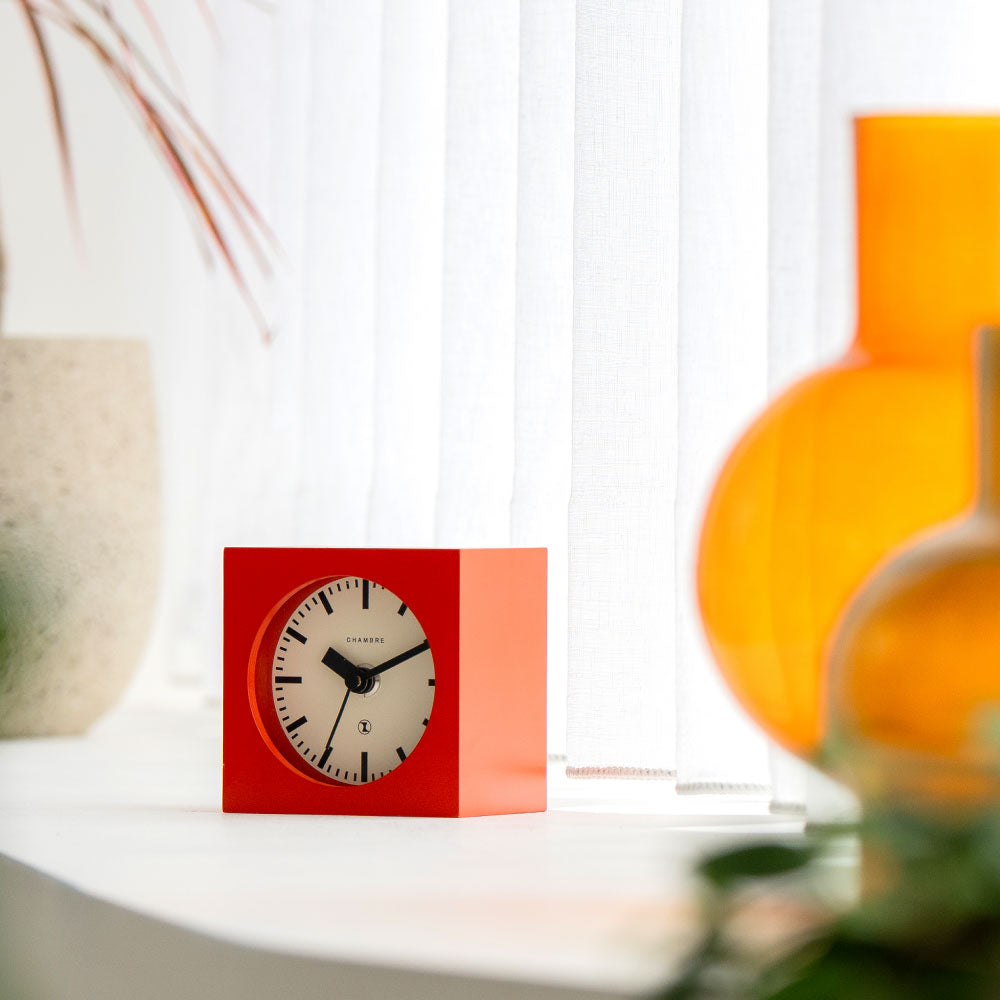 CHAMBRE BLOCK DESK CLOCK RED CH-069RD