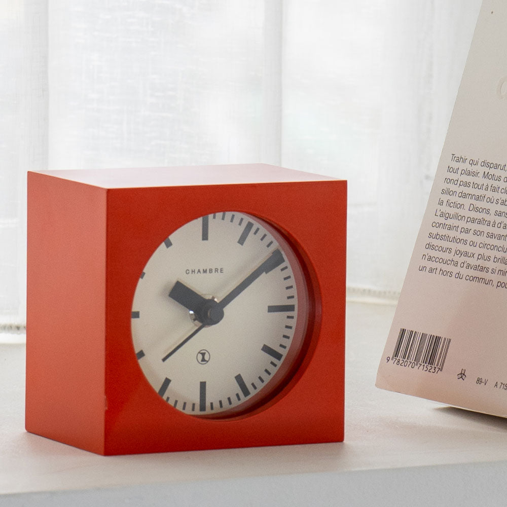 CHAMBRE BLOCK DESK CLOCK RED CH-069RD