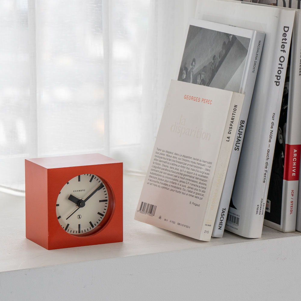 CHAMBRE BLOCK DESK CLOCK RED CH-069RD