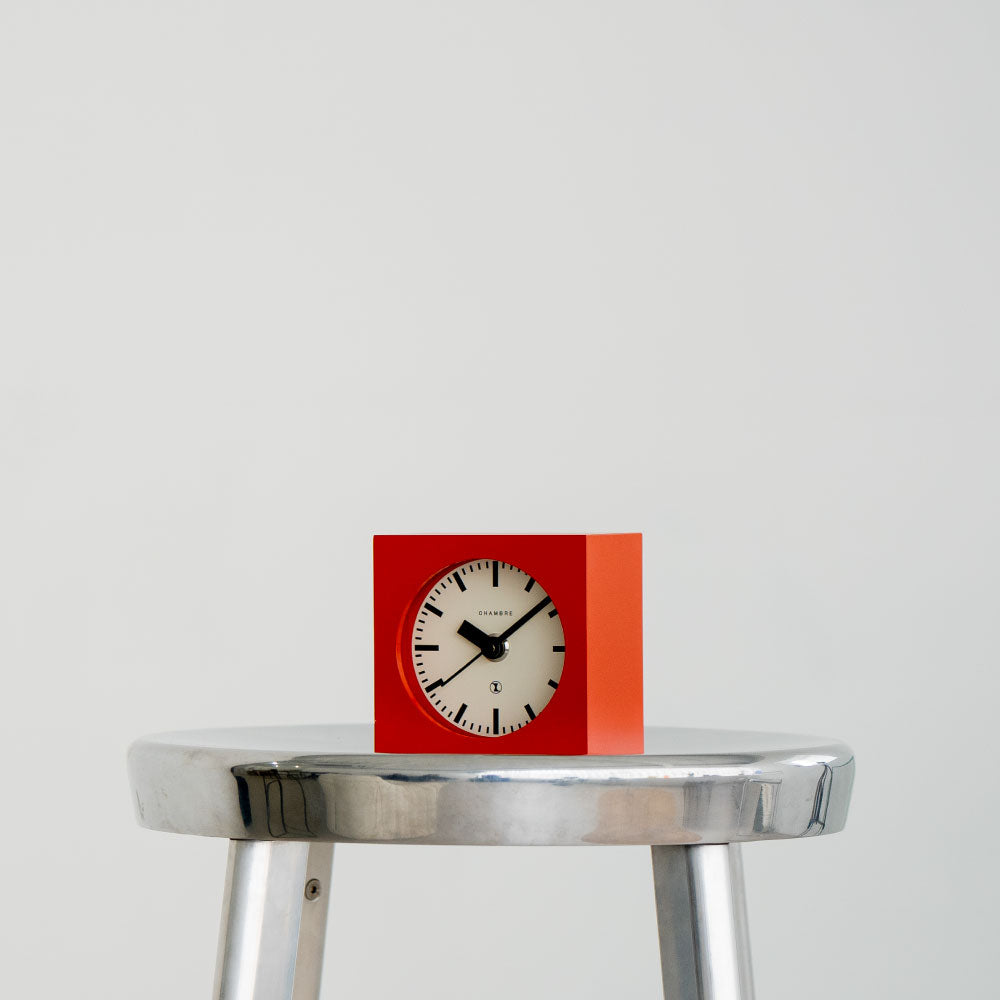 CHAMBRE BLOCK DESK CLOCK RED CH-069RD
