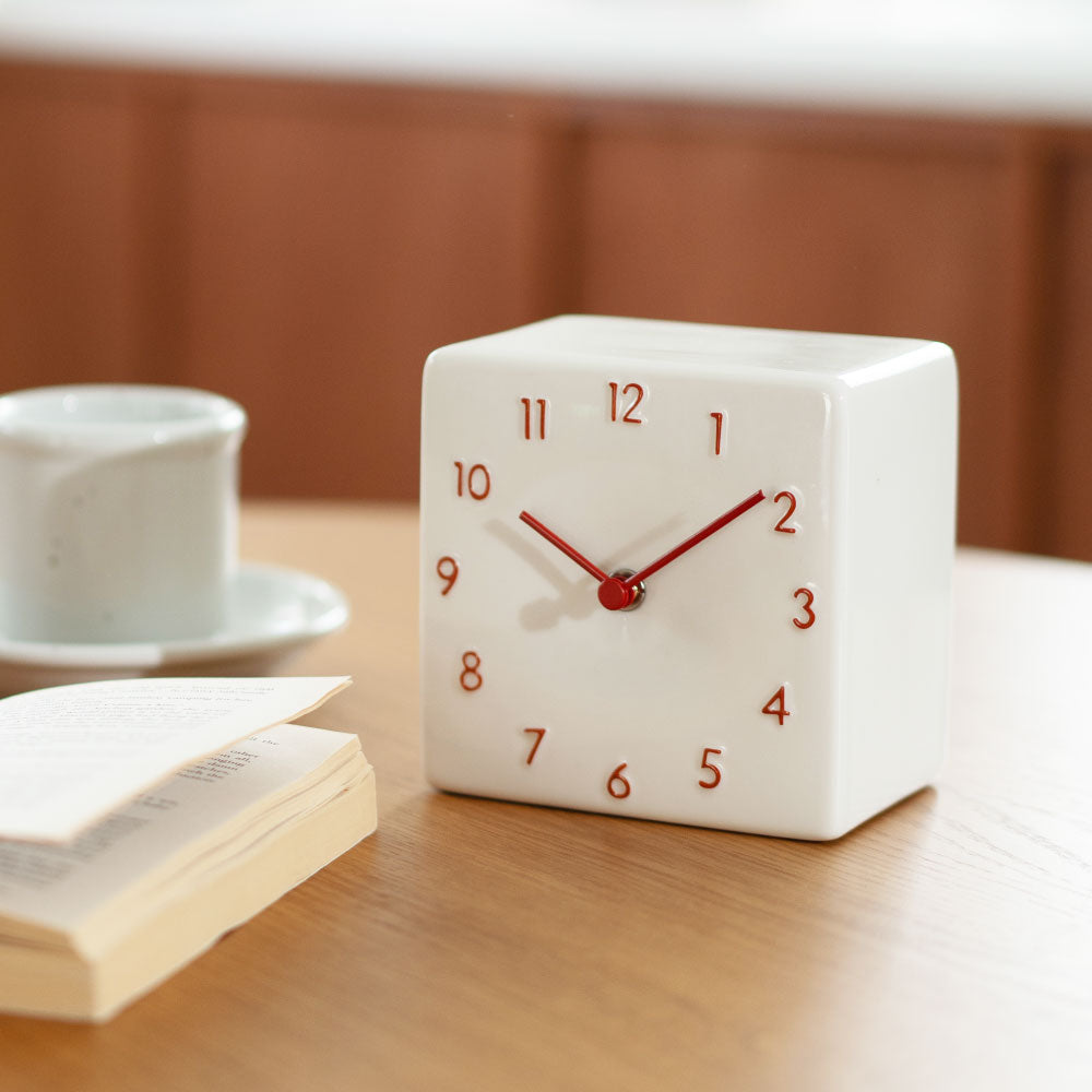 CHAMBRE 陶器の置き時計 CH-079RD シャンブル 時計 置き時計 インテリア時計