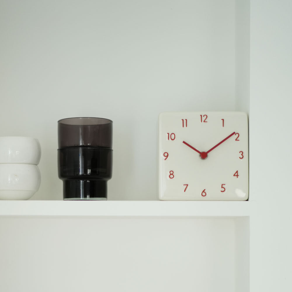 CHAMBRE 陶器の置き時計 CH-079RD シャンブル 時計 置き時計