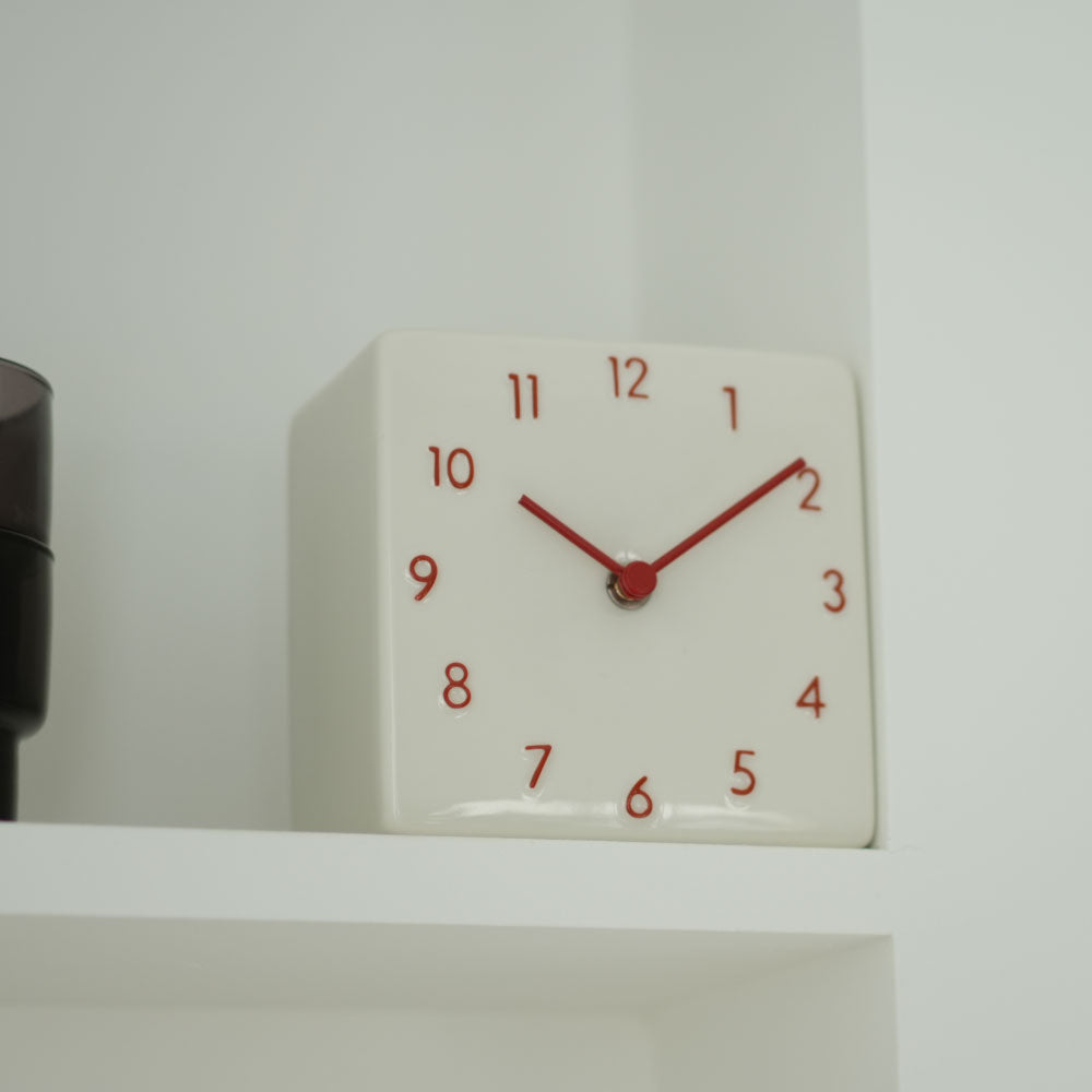一点モノ【インダストリアル】チップソー型置時計【インテリア】 CHAMBRE 陶器の置き時計 CH-079RD シャンブル 時計 置き時計
