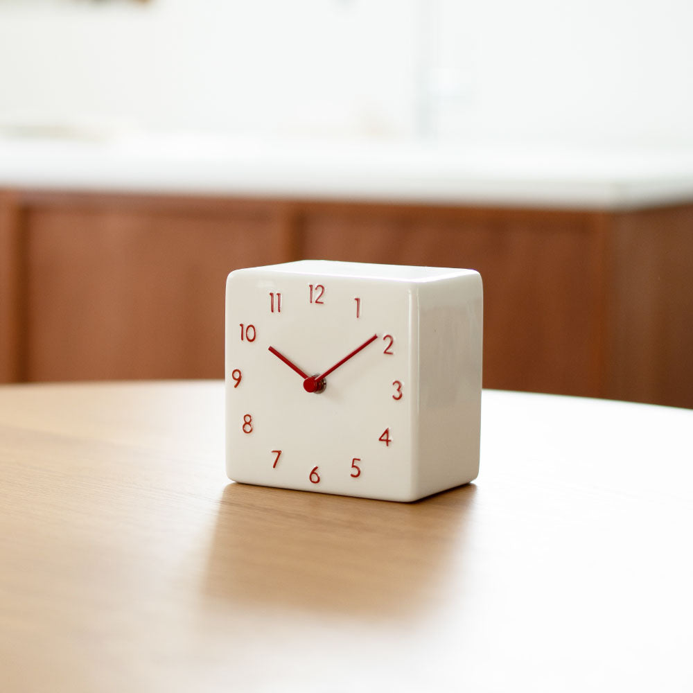 CHAMBRE 陶器の置き時計 CH-079RD シャンブル 時計 置き時計