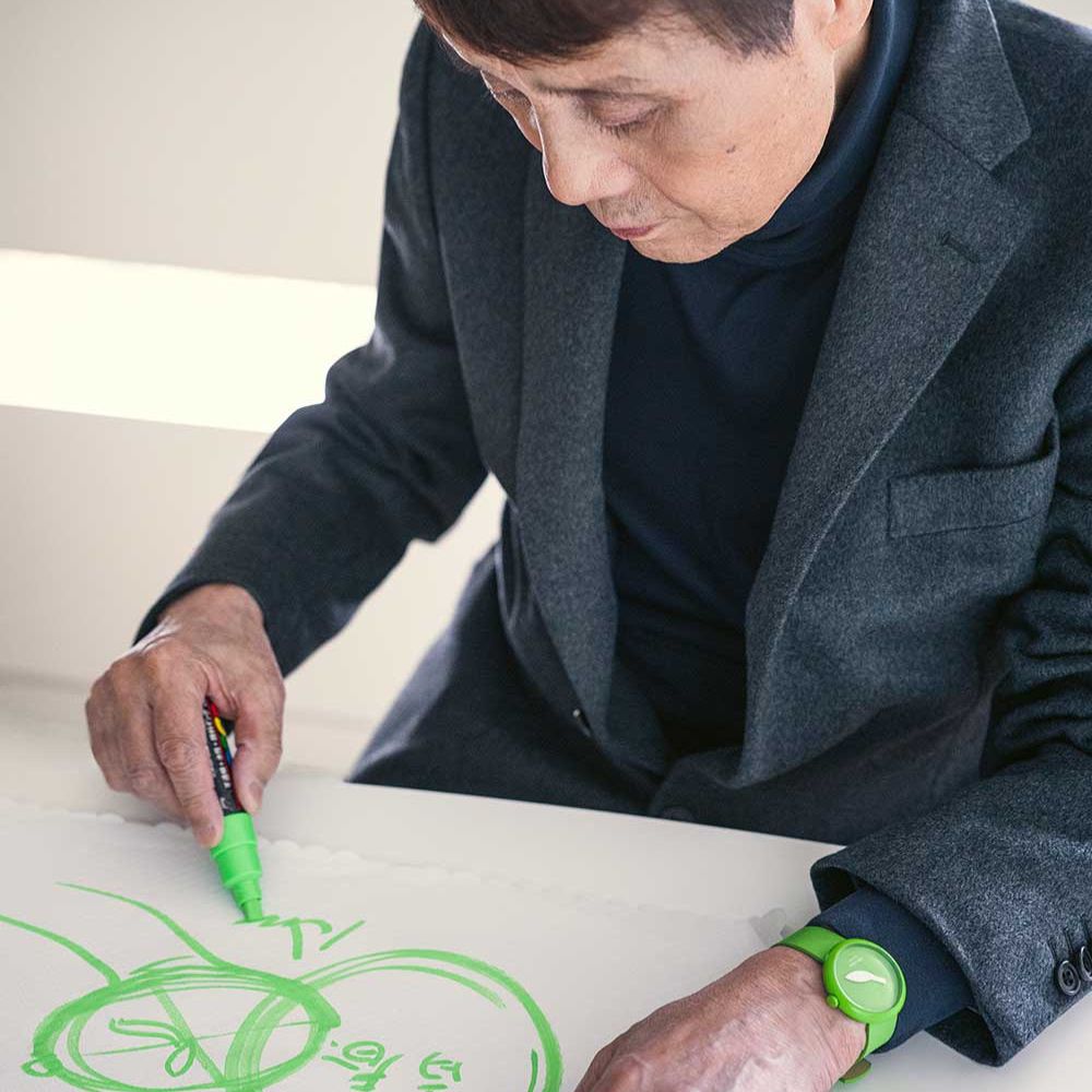 CAUNY カウニー 腕時計 メンズ CAUNY Tadao Ando CTA004 青りんご 建築家 安藤忠雄 コラボ メンズ りんご 腕時計 Large 建築 腕時計 Cauny Ando
