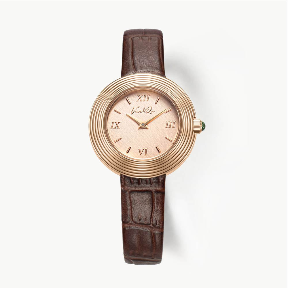 Ven & Qu VOLANTE Leather 1930C-BRL Atelier-Rosegold (Brown leather) ベンキュー 腕時計 レディース