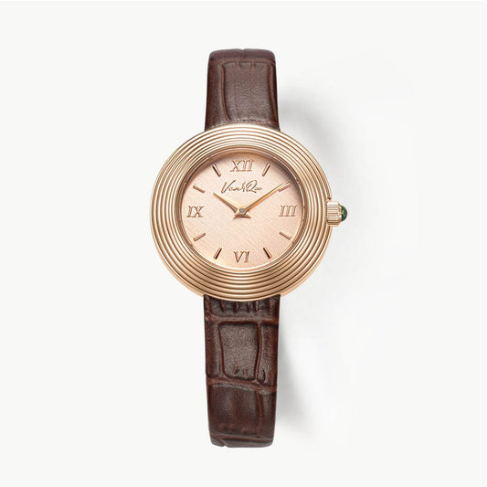 Ven & Qu VOLANTE Leather 1930C-BRL Atelier-Rosegold (Brown leather) BenQ Women's Watch