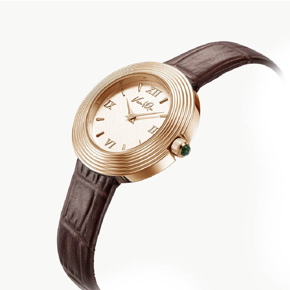 Ven & Qu VOLANTE Leather 1930C-BRL Atelier-Rosegold (Brown leather) ベンキュー 腕時計 レディース