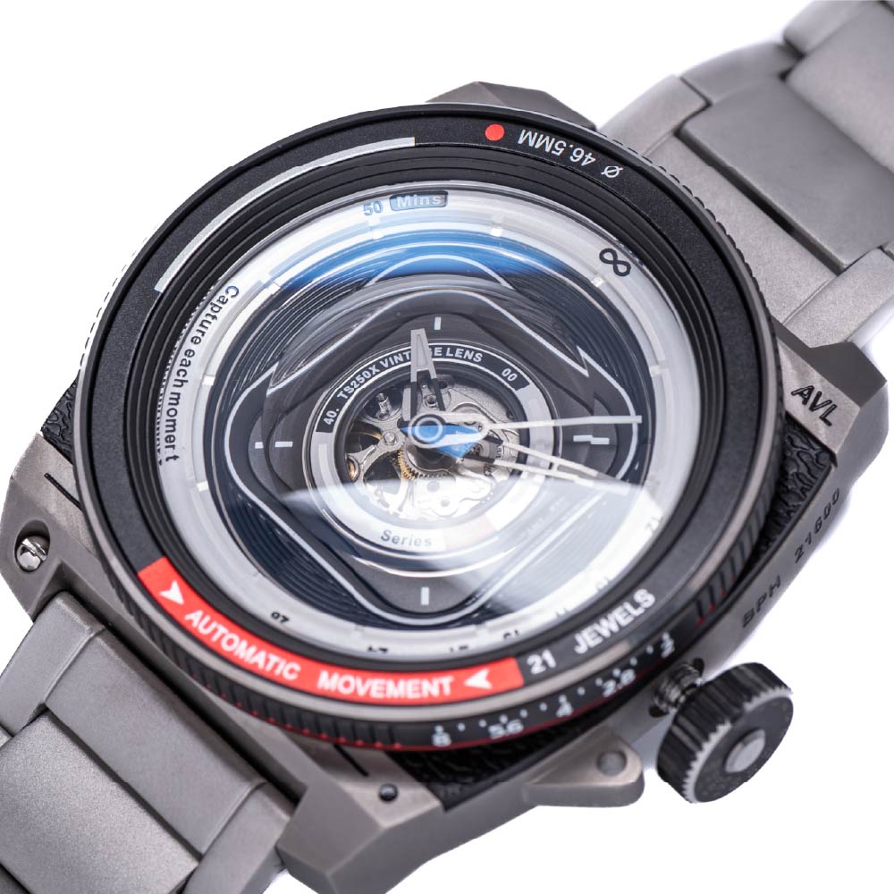 TACS AUTOMATIC VINTAGE LENS III TITANIUM TS2502A 自動巻き機械式腕時計 タックス 腕時計 メンズ