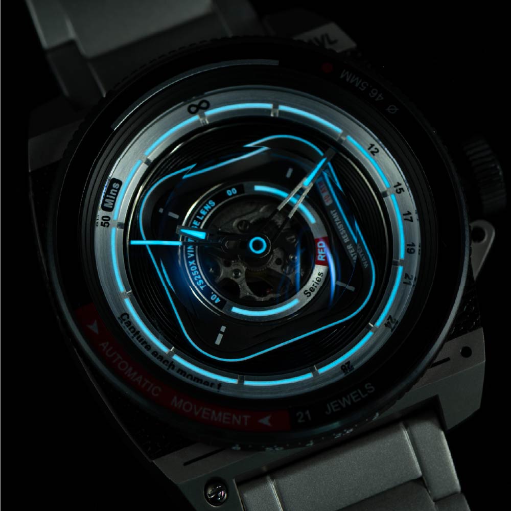 TACS AUTOMATIC VINTAGE LENS III TITANIUM TS2502A 自動巻き機械式腕時計 タックス 腕時計 メンズ