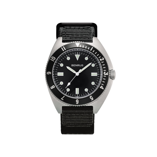 BENRUS TYPE‐I SILVER COMBAT BLACK ベンラス 腕時計 メンズ