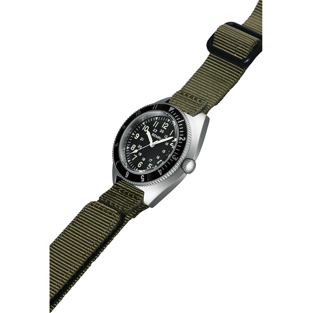 BENRUS TYPE‐II SILVER COMBAT KHAKI ベンラス 腕時計 メンズ