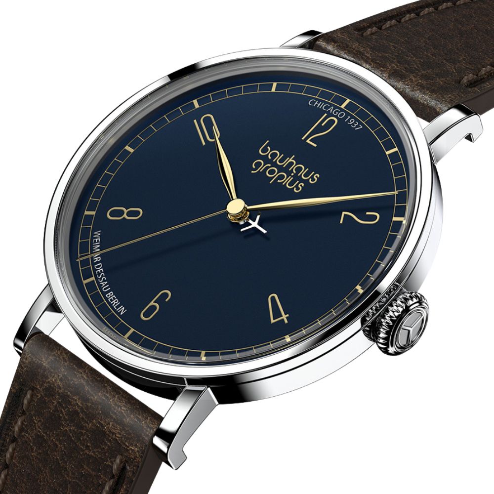 Bauhaus Walter Gropius (バウハウス・ヴァルター・グロピウス) ニューバウハウス シカゴ1937 リミテッドエディション メンズ ユニセックス腕時計 WGN 001-02Z